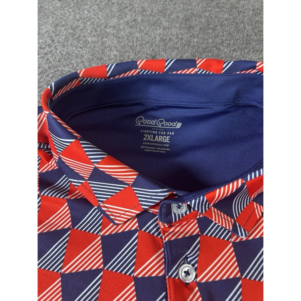 Good Good Golf Polo Shirt Men's 2XL Multicolor Performance Stretch Lightweight - Picture 2 of 7